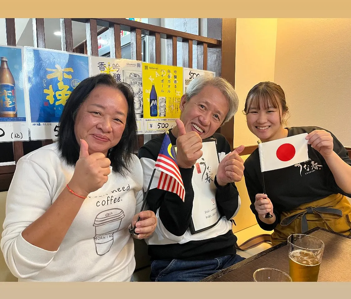 本日、マレーシアからお客様にご来店いただきました😊🇯🇵🇲🇾